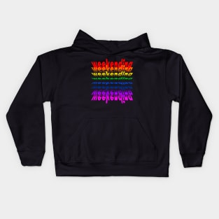 Weekending Flip Effect Text Kids Hoodie